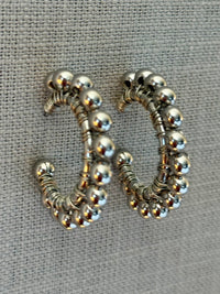 Multi Bead Stainless Steel Hoop Earrings