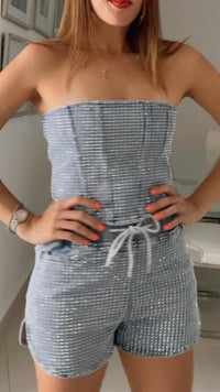 Studded Detail Denim Short