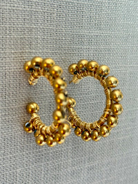 Multi Bead Stainless Steel Hoop Earrings