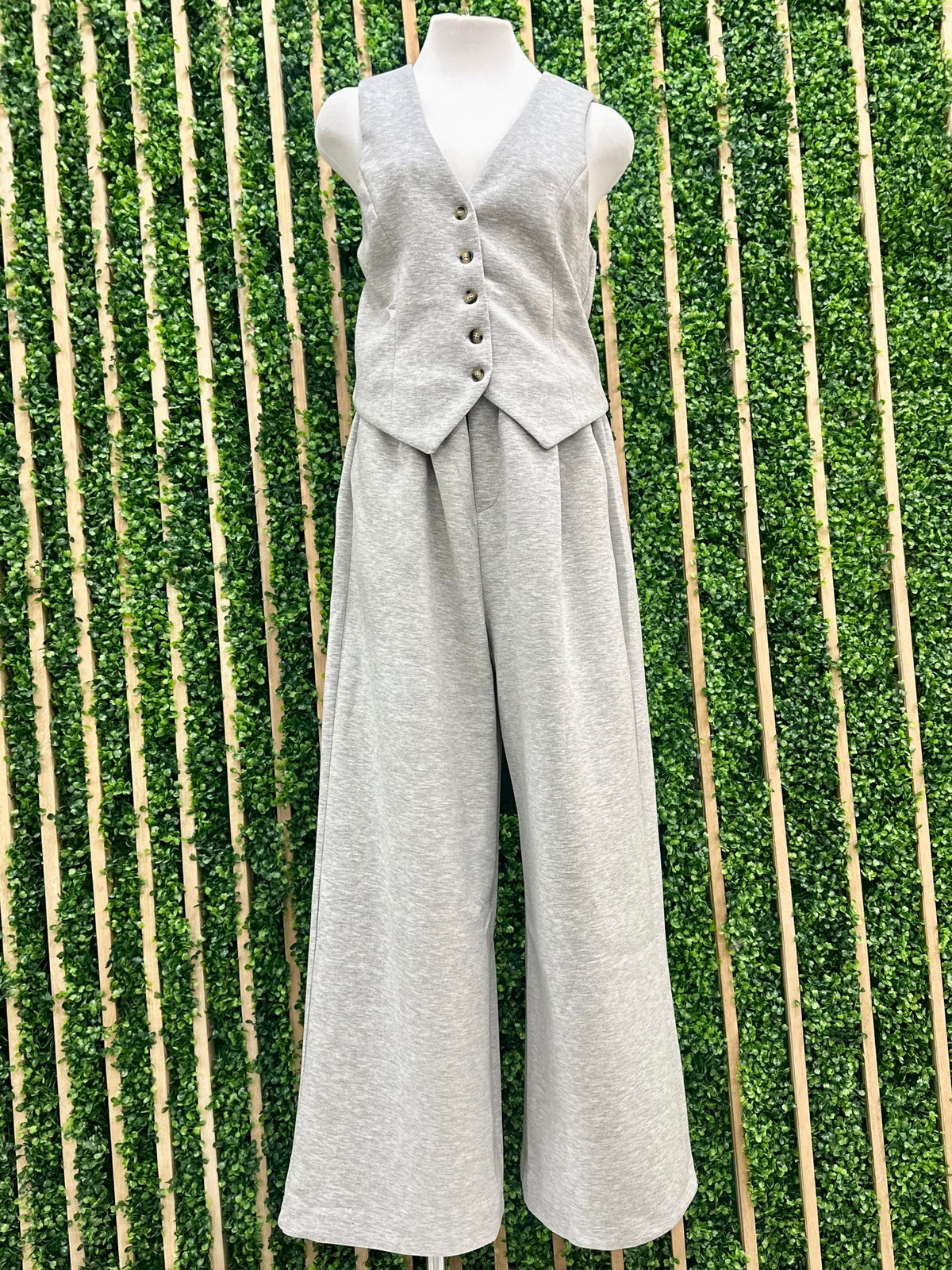 Heather Grey Vest Set