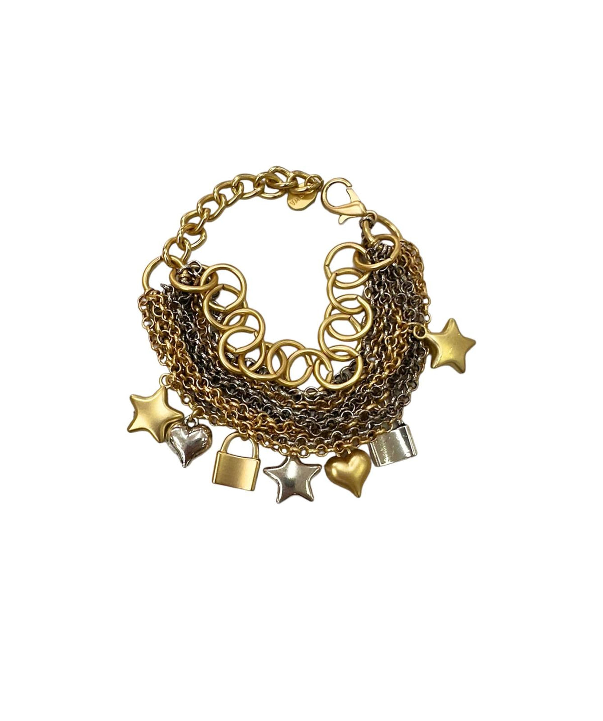 Multi Charm Two Tone Bracelet