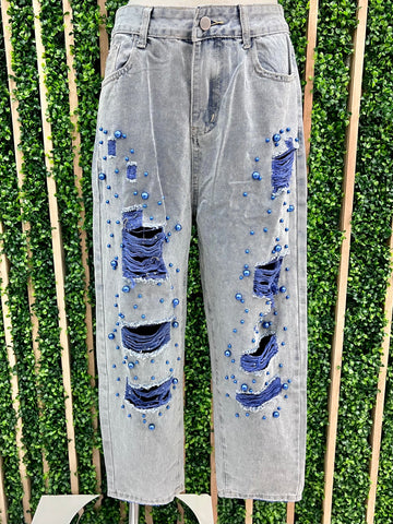 Sage Embroidered Linen Cargo Jogger