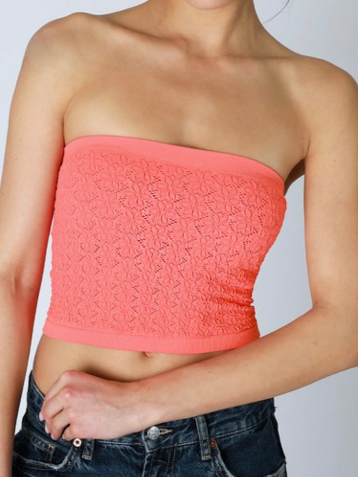 Floral Lace Basic Tube Top