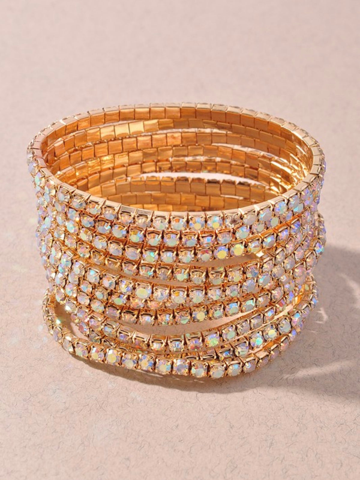 Multi Crystal Elastic Bracelet Set