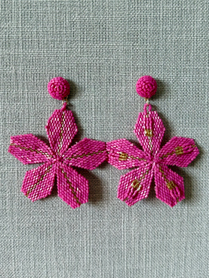 Beautiful Beaded Orchid Earring