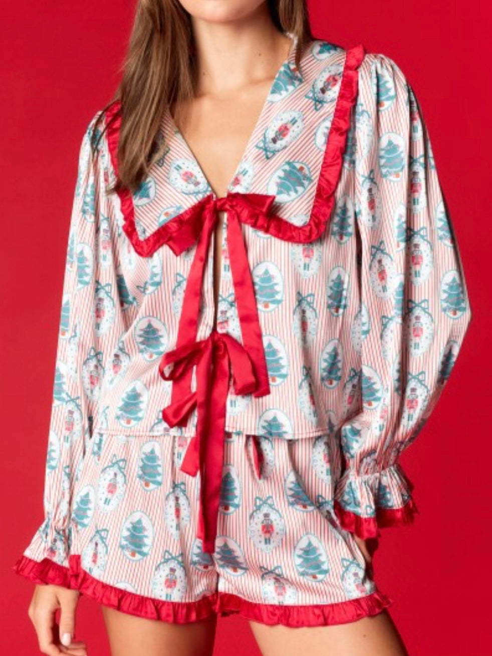 Nutcracker Christmas Tree Short PJ Set