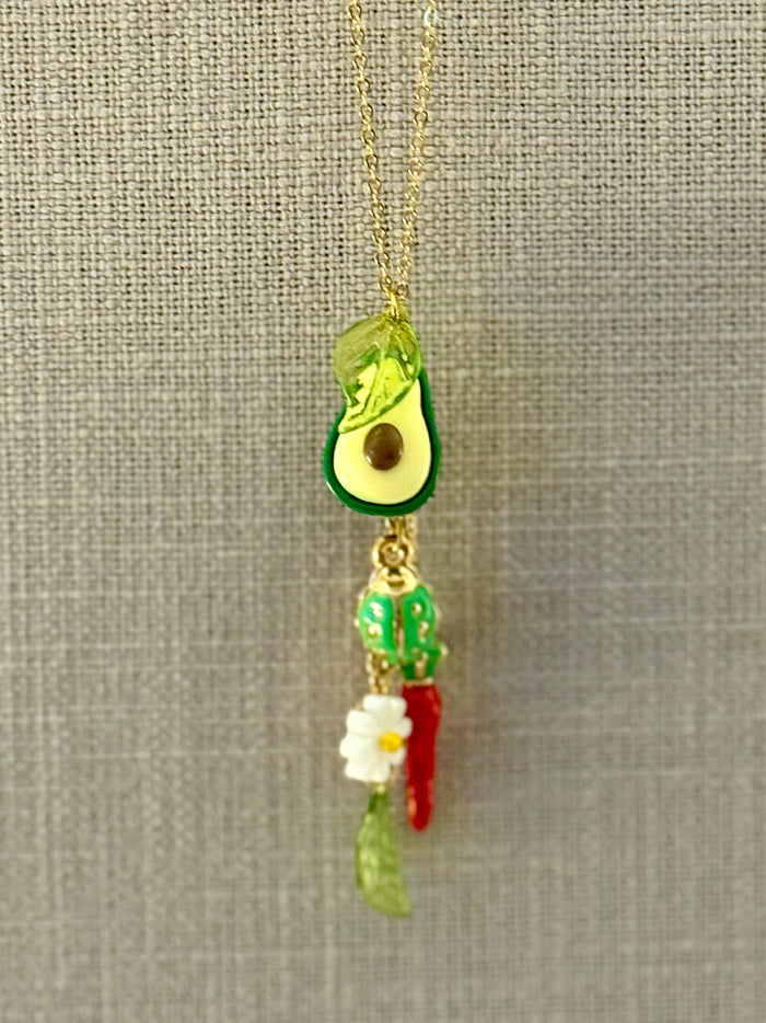 Avocado Chili Charm Necklace