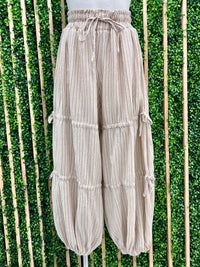 Taupe Natural Striped Jogger