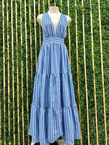 Blue Coral Dressy Midi Tube Dress