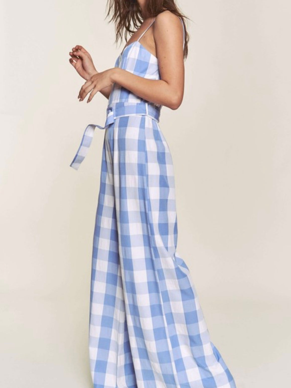 Gingham Belted Jumpsuit