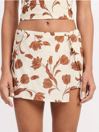 Natural Brown Wrap Skort