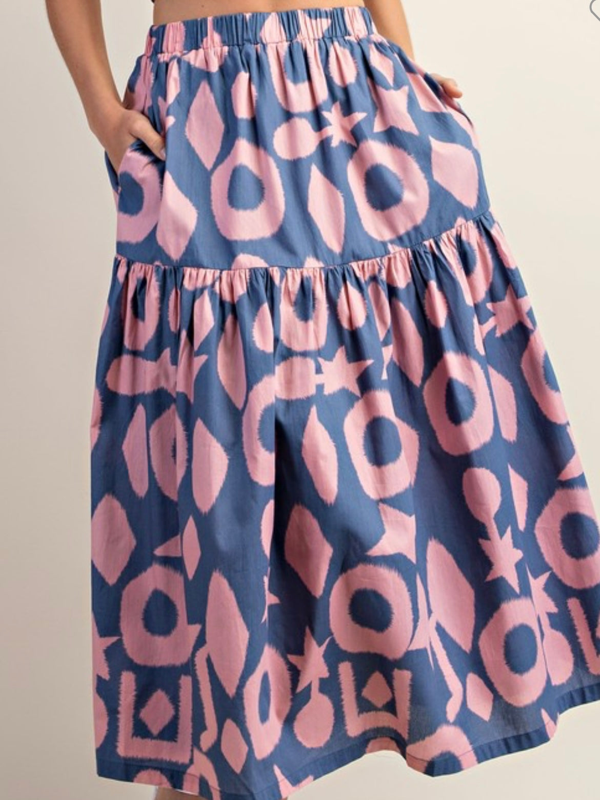 Blue Coral Skirt Set