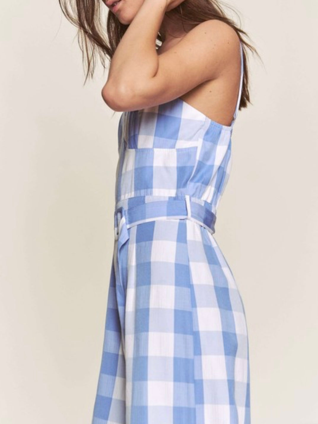 Gingham Belted Jumpsuit