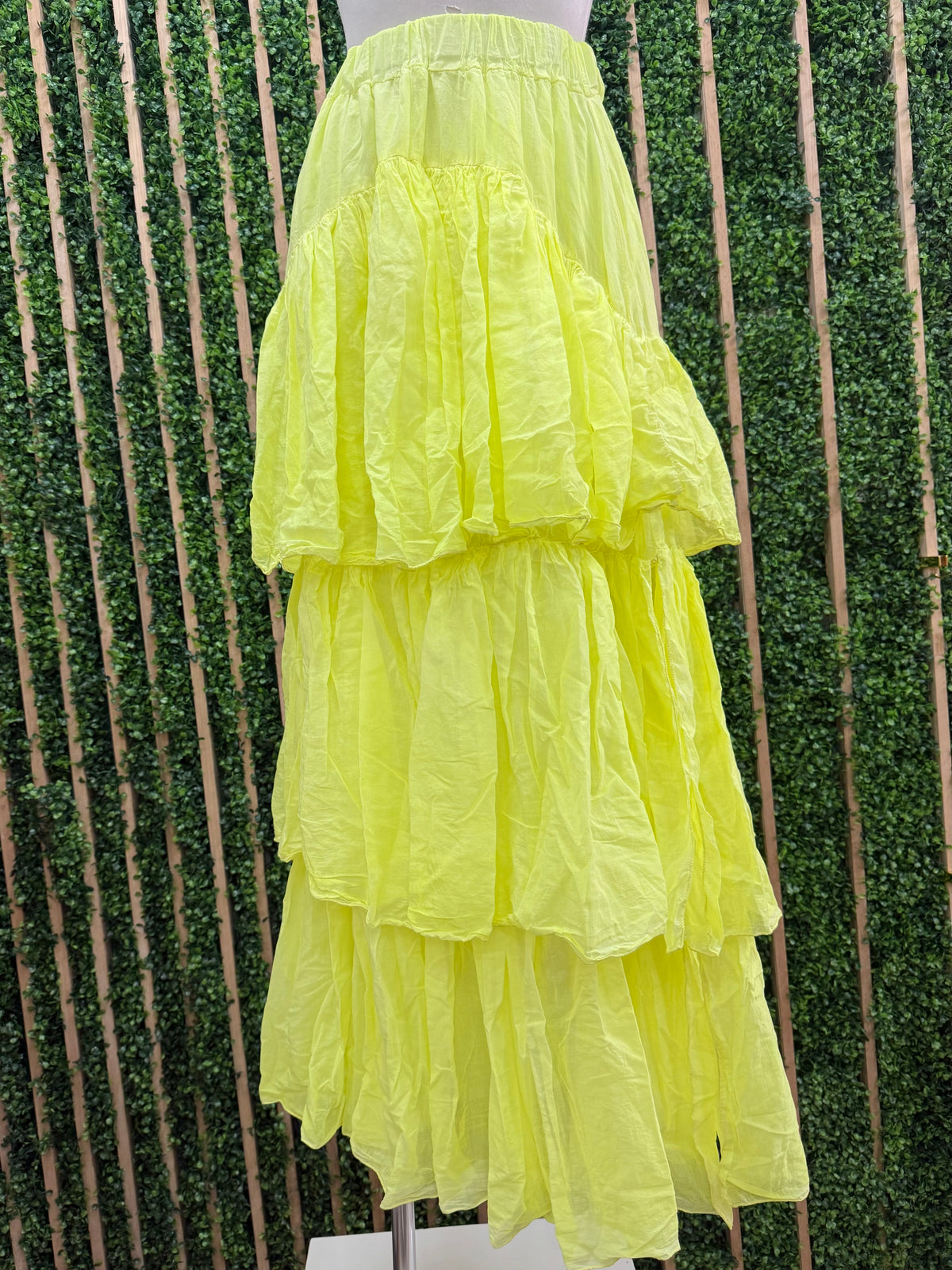 Fluorescent Tiered Maxi Skirt