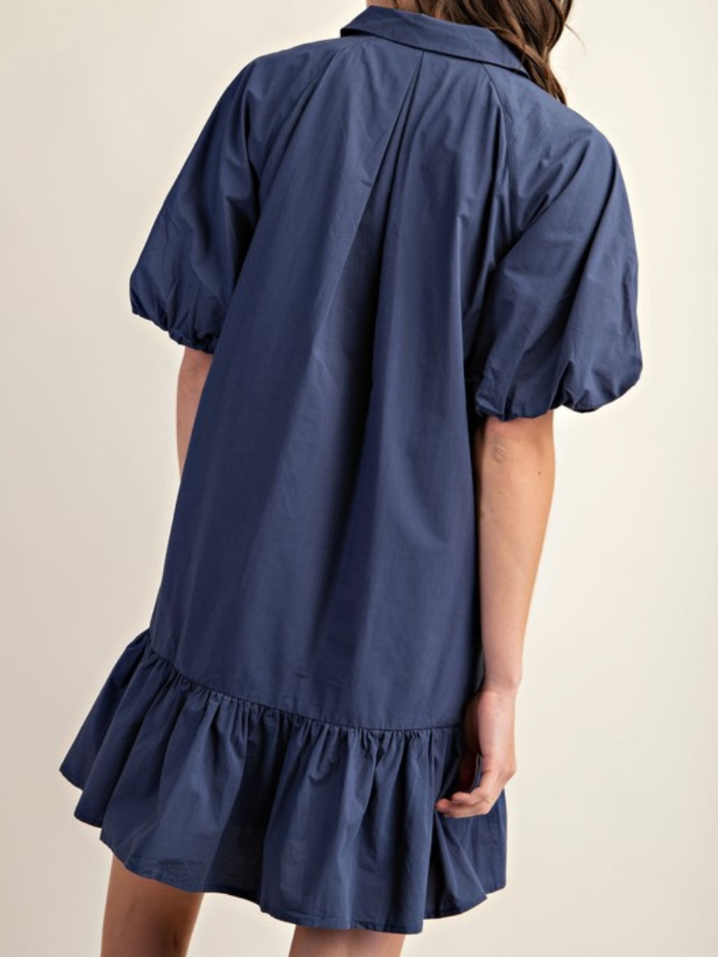 Short Sleeve Button Down Dropwaist Short Dress