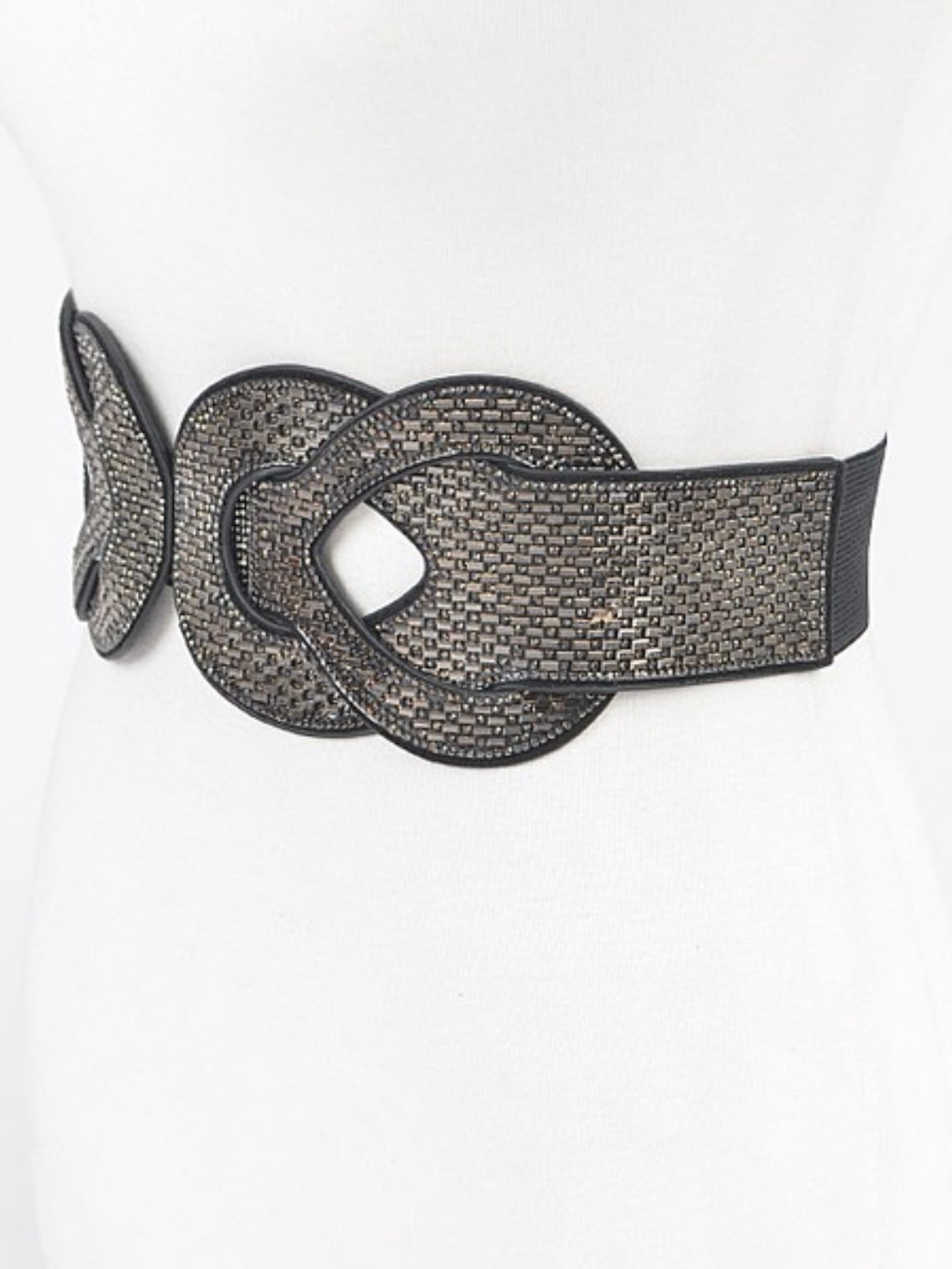 Multi Rhinestone Knot Elastic Belt