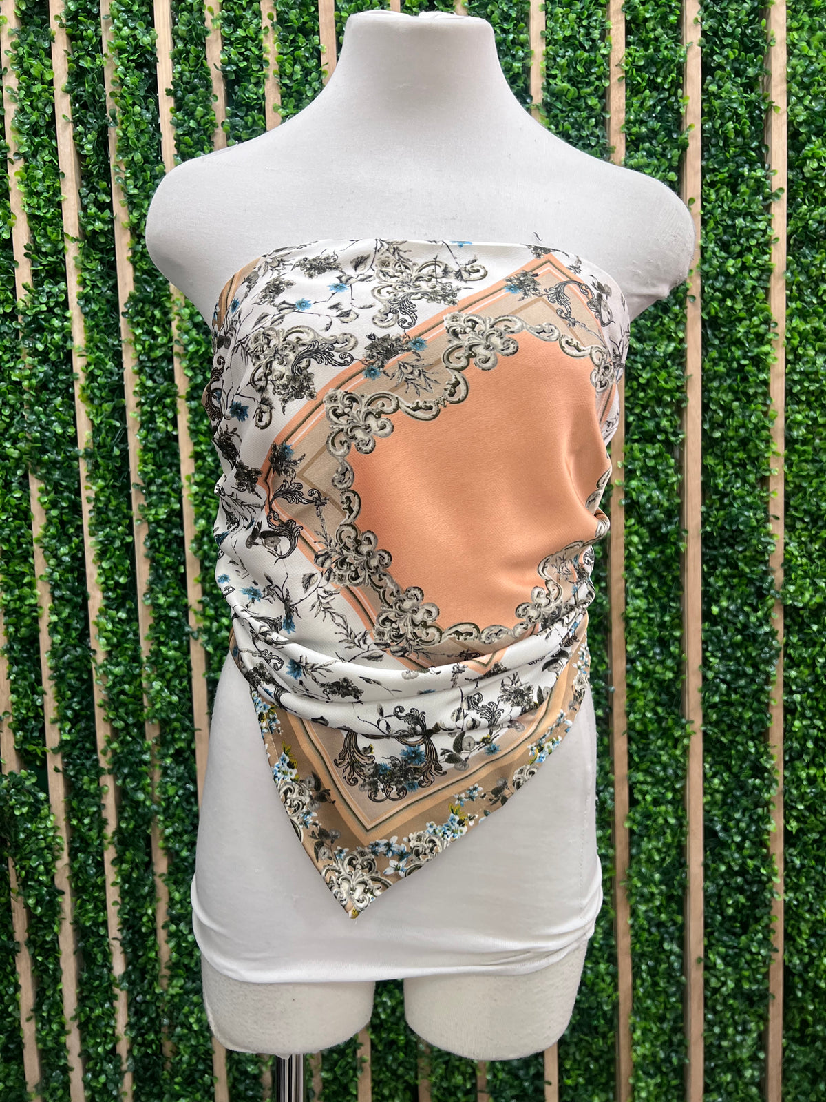 Orange Brown Bandana Scarf Top