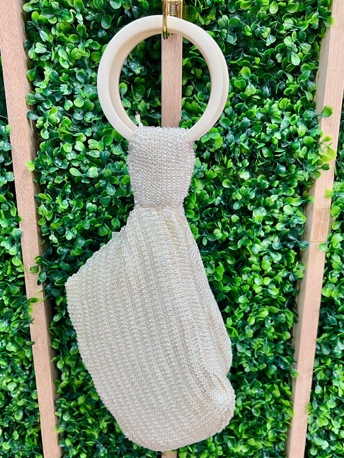 Exquisite Beaded Crochet Wristlet Handbag