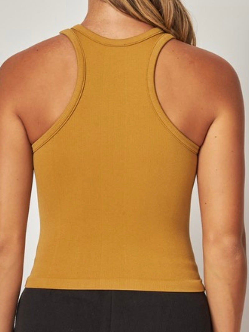 Smooth High Neck Basic Tank Top