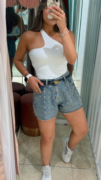 Star Studded Denim Shorts