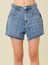 Star Studded Denim Shorts
