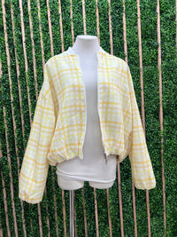 Pastel Plaid Bomber Jacket