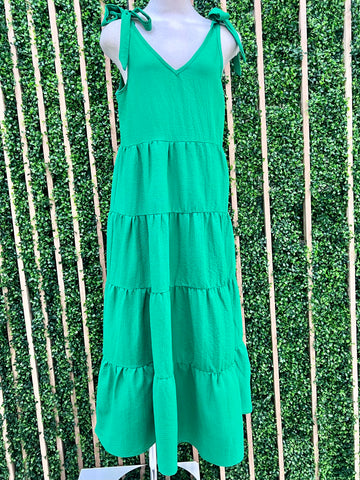 Green Tropical One Shoulder Dress