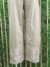 Olive Embroidered Pant