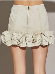 Ruffle Denim Mini Skirt
