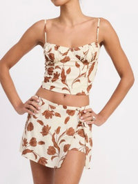 Natural Brown Wrap Skort