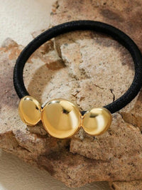 Metallic Textured Elastic Ponytail Hair Tie