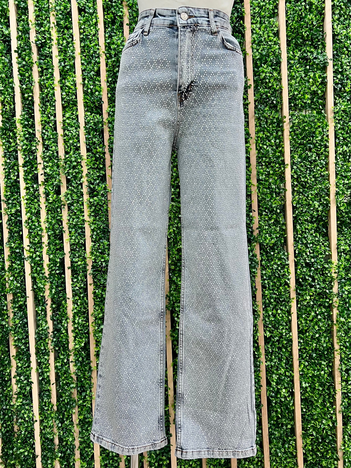 Embellished Tiny diamond Stones Denim