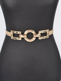 Hammered Buckle Metal Stretch belt