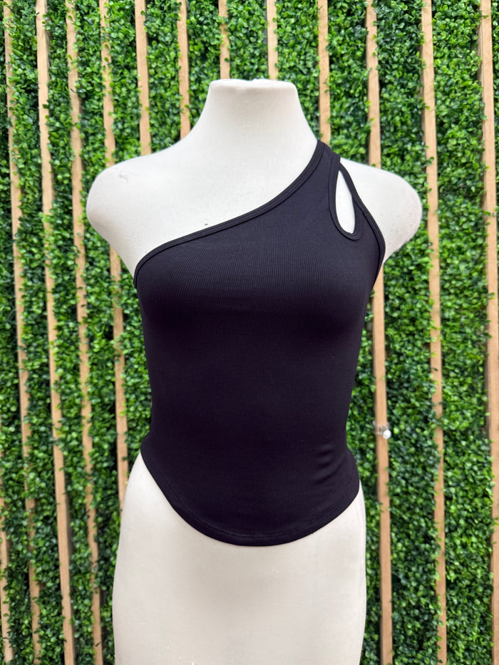 Asymmetric One Shoulder Loop Over Cami Basic Top