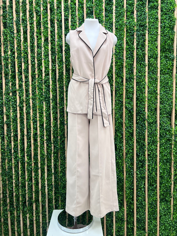 Delicate Cream Black Vest