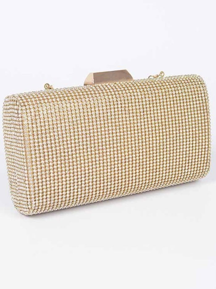 Structured Rhinestone Clutch