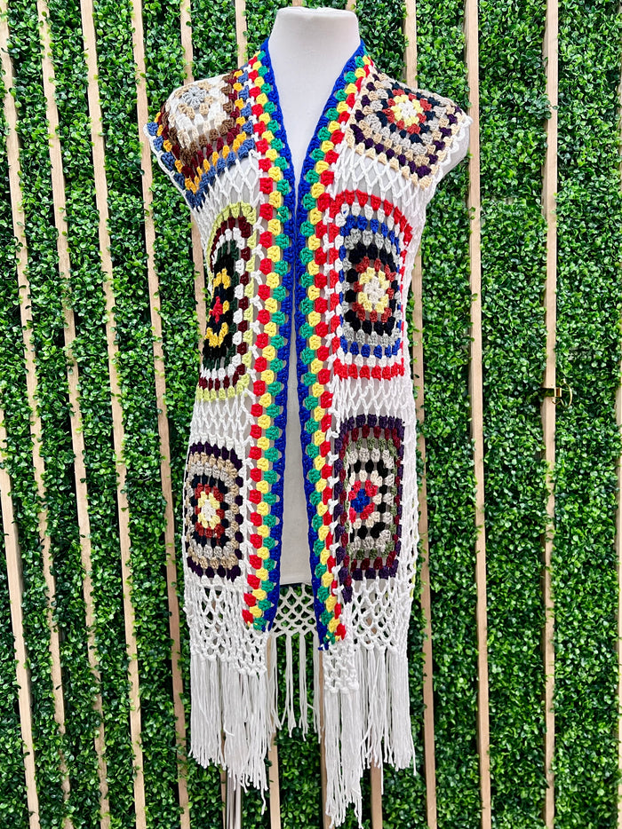 Crochet Open Long Vest