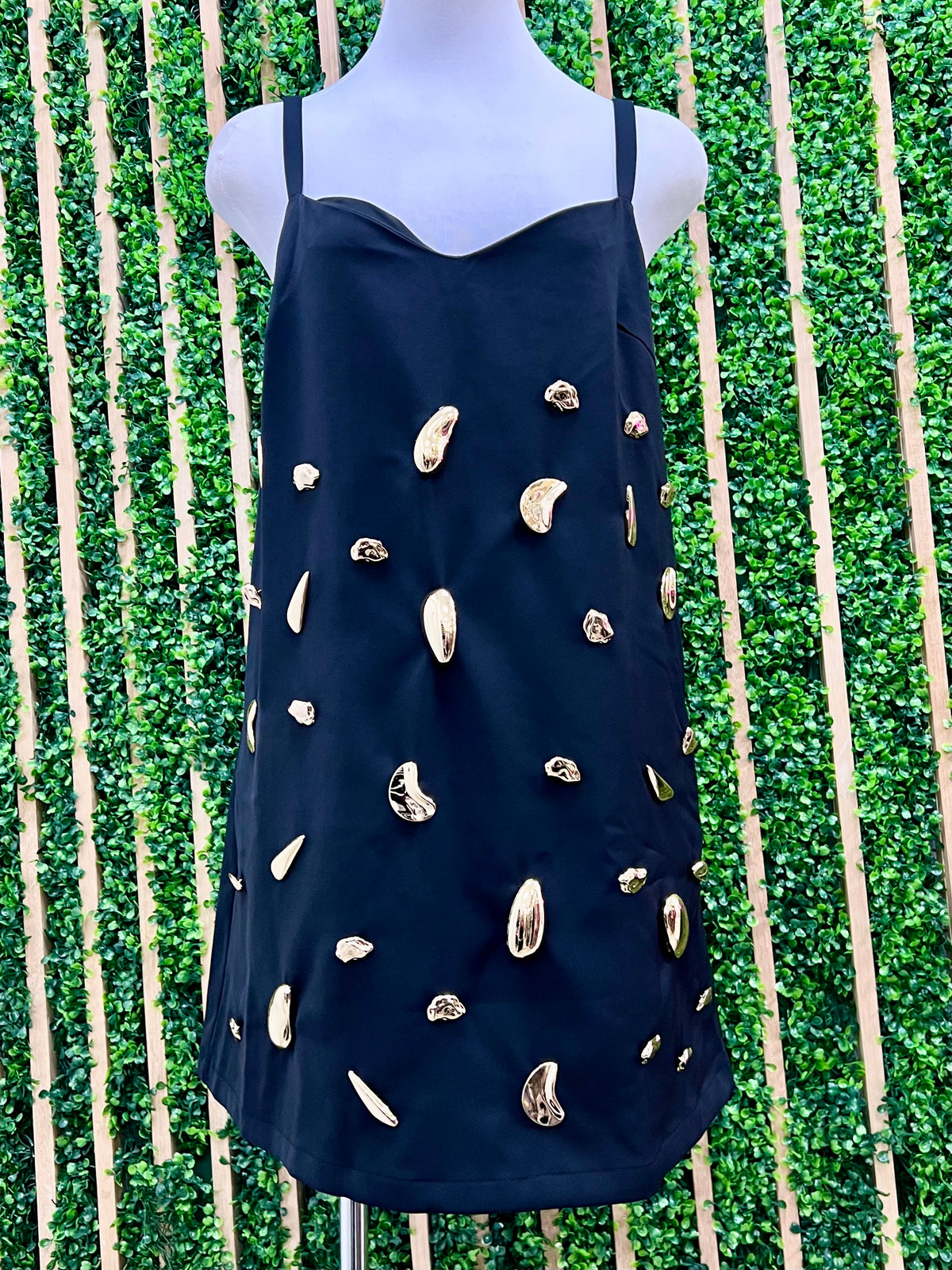 Black Design Studs Cami Dress