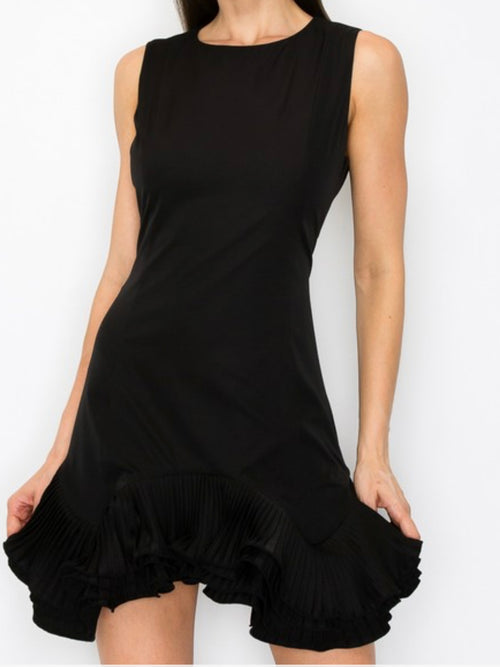 Beautiful Black Flutter Ruffle Short Dress