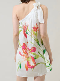 Beautiful Floral Print One Shoulder Short Dres