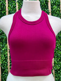 High Neck Racerback Crop Basic