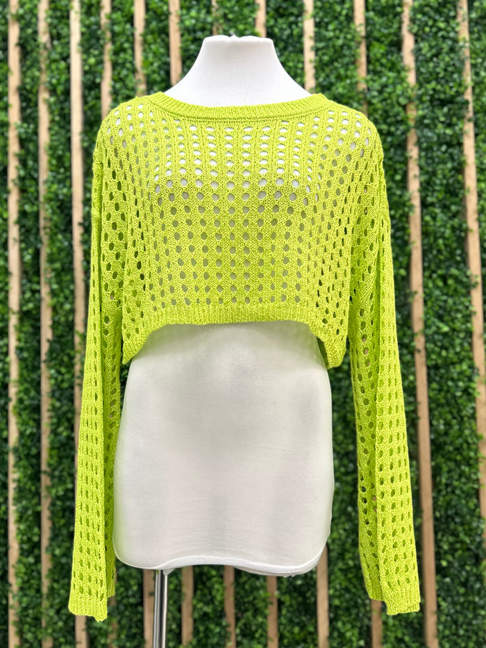 Lime Sheer Crochet Top