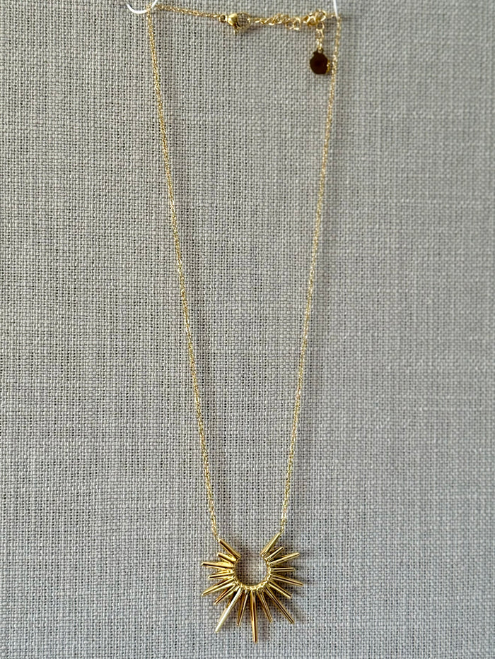 Half Sun Rays Stainless Steel Necklace