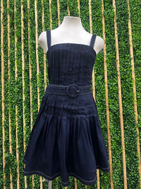 Beautiful Square Neck Stretchy Denim Sleeveless Denim Mini Dress