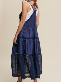 Lace Detail Tiered Overall Dress