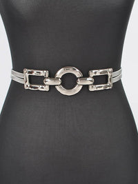 Hammered Buckle Metal Stretch belt