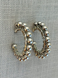 Multi Bead Stainless Steel Hoop Earrings