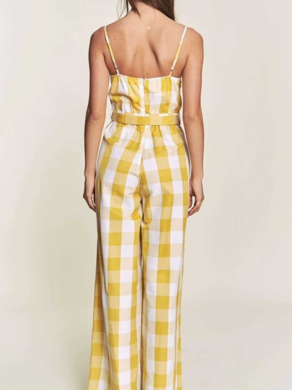 Gingham Belted Jumpsuit