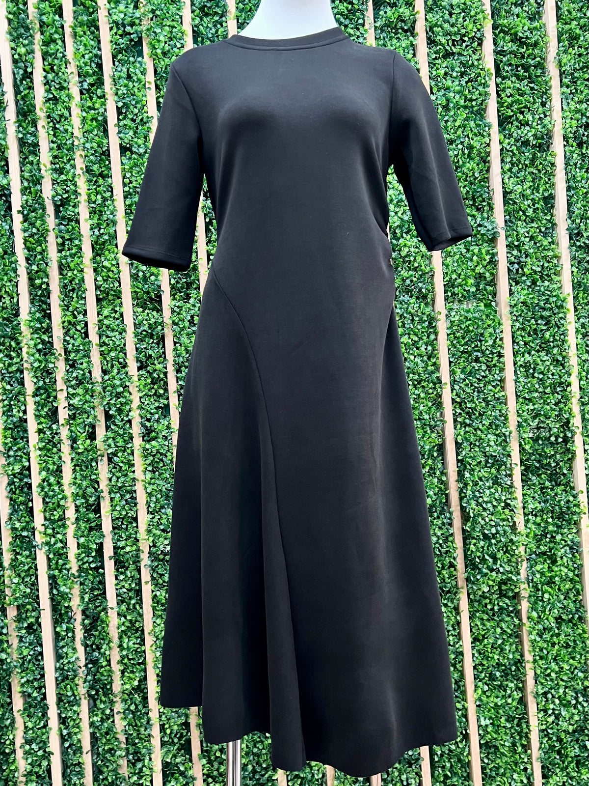 Modal Side Ruched Round Neck Midi Cami Dress