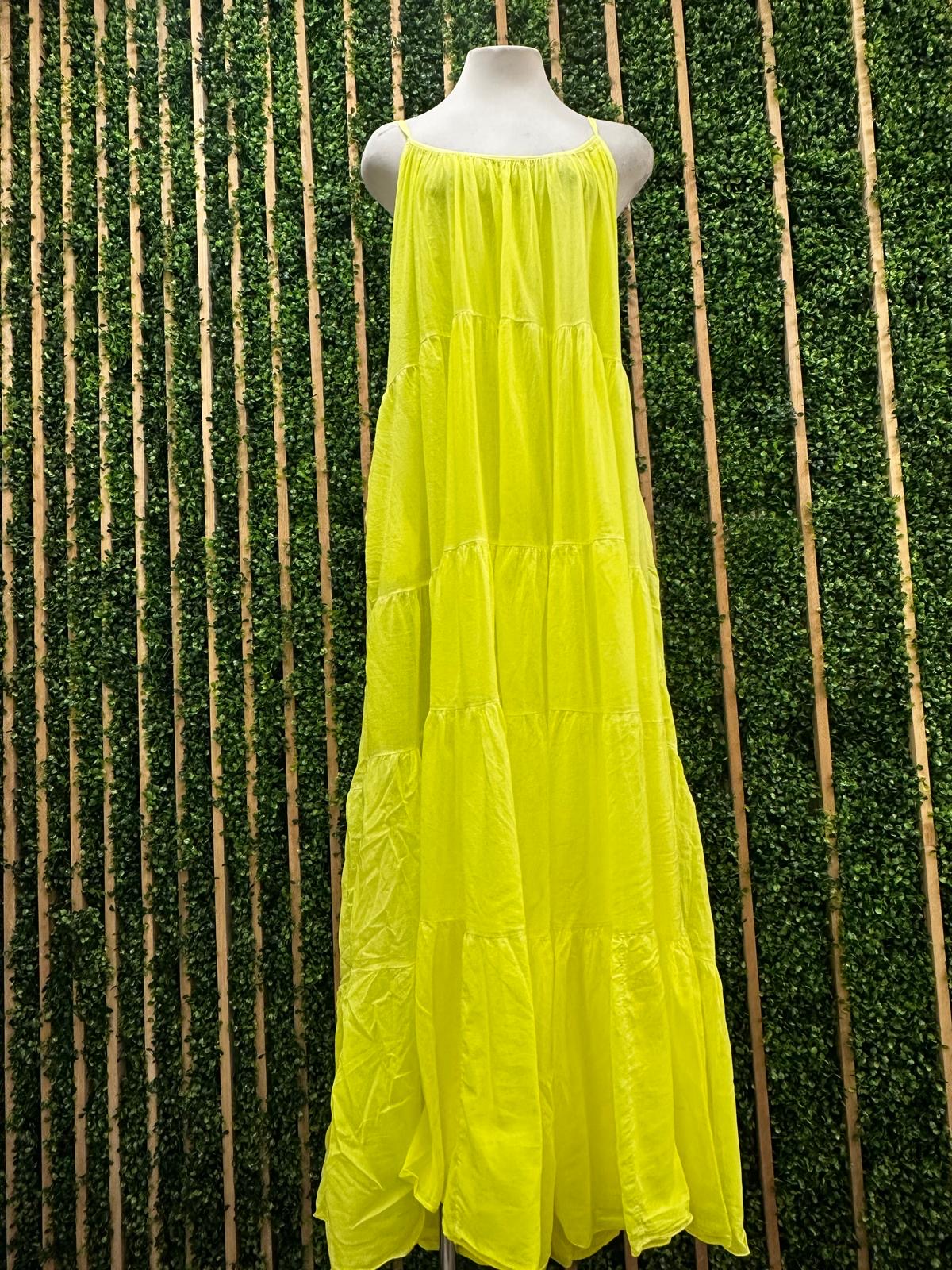 Fluorescent Tiered Maxi Dress